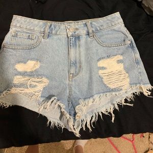 High rise festival denim jean shorts PACSUN